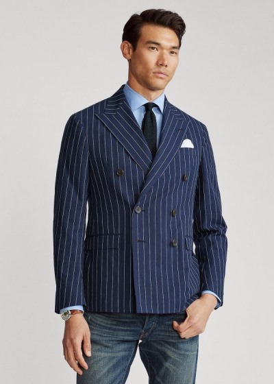 Blazer Polo Ralph Lauren Hombre Azul Marino / Blancos - Polo Soft Pinstripe - EDRBV4729